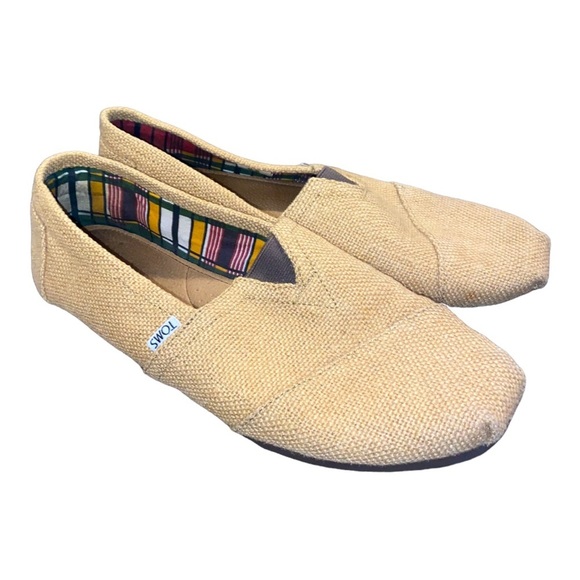 Toms Other - 𝅺TOMS Men's Burlap Natural Canvas Slip on Loafers Flats Shoes Size 11